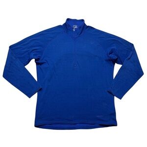 Patagonia Pullover Mens XL Blue 1/2 Zip Fleece Mock Neck Outdoor Sweater